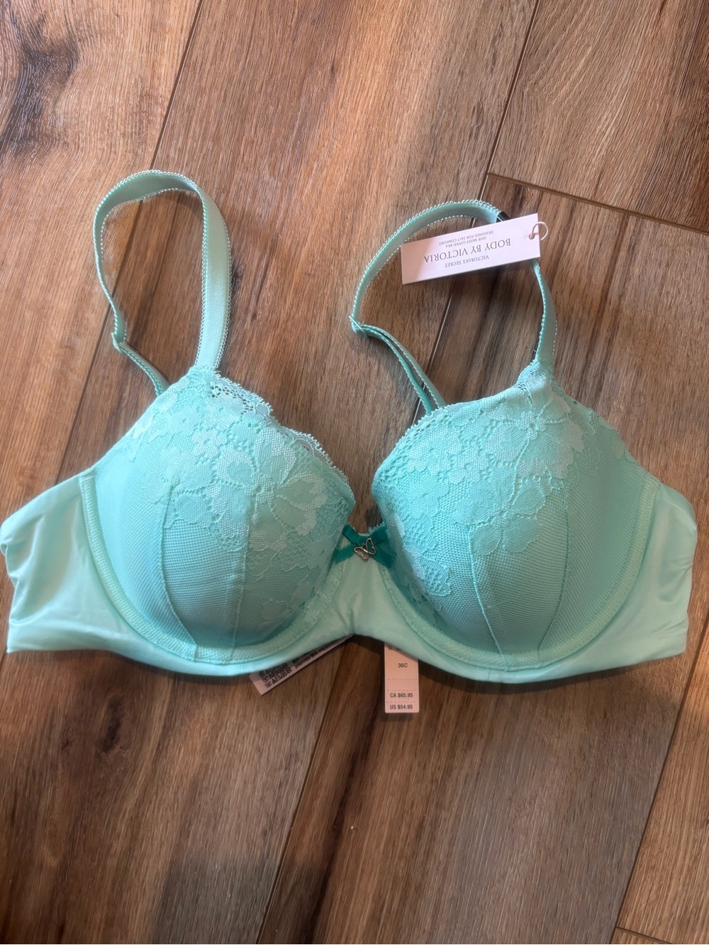 Victoria's Secret Mint Lace Contour Body By Victoria Bra